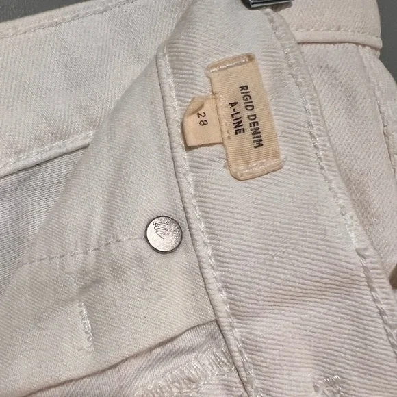 Madewell-White denim A-line mini skirt, 28/6 - Picture 6 of 6